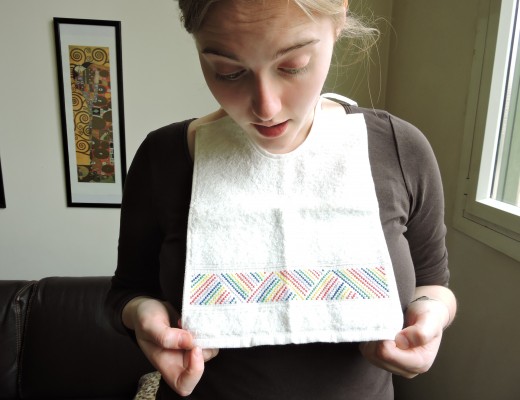 Hand embroidered baby bib